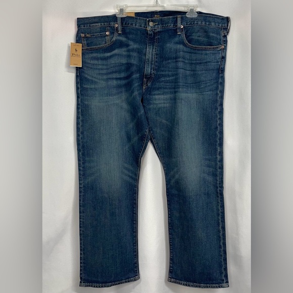 Polo Ralph Lauren The Hampton Relaxed Straight Fit Blue Jeans New Size 42/30 - Picture 3 of 4